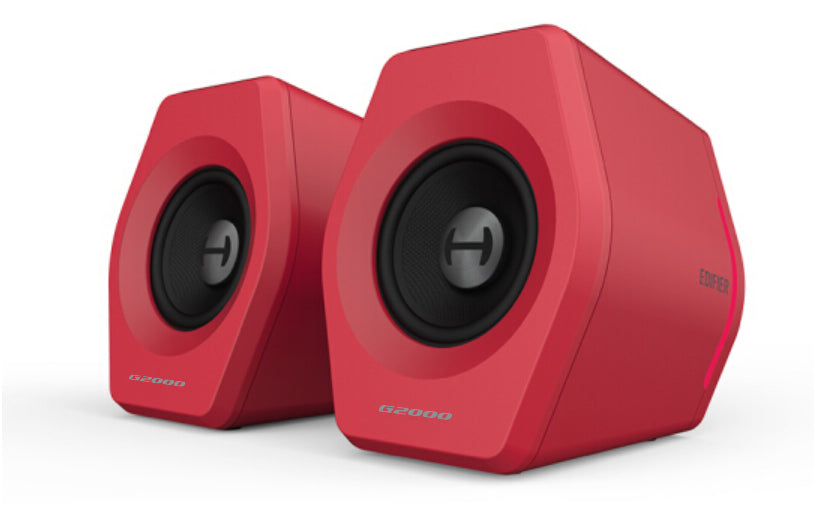 Edifier G2000 Gaming 2.0 Speakers System - Bluetooth V4.2/ USB Sound Card/ AUX Input/RGB 12 Light Effects/ 16W RMS Power Red Edifier G2000 Gaming 2.0 Speakers System - Bluetooth V4.2/ USB Sound Card/ AUX Input/RGB 12 Light Effects/ 16W RMS Power Red